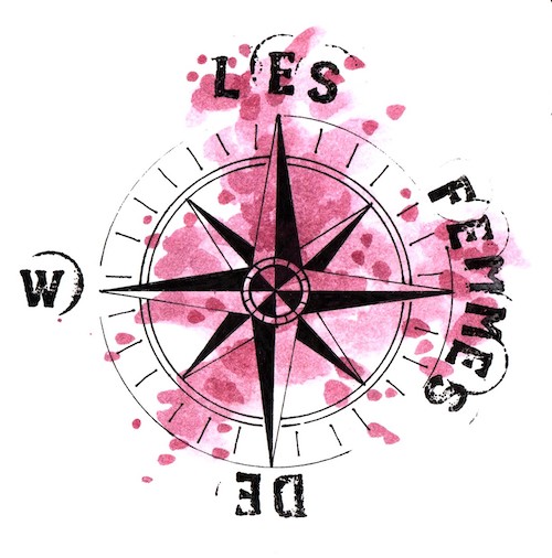 Logo les femmes de l'ouest compagnie de théâtre boussole rose